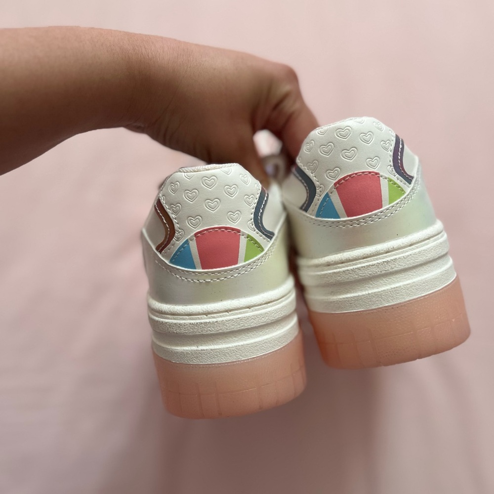 Bershka x Powerpuff Girls White and Pink Platform Sneakers - Picture 5 of 6